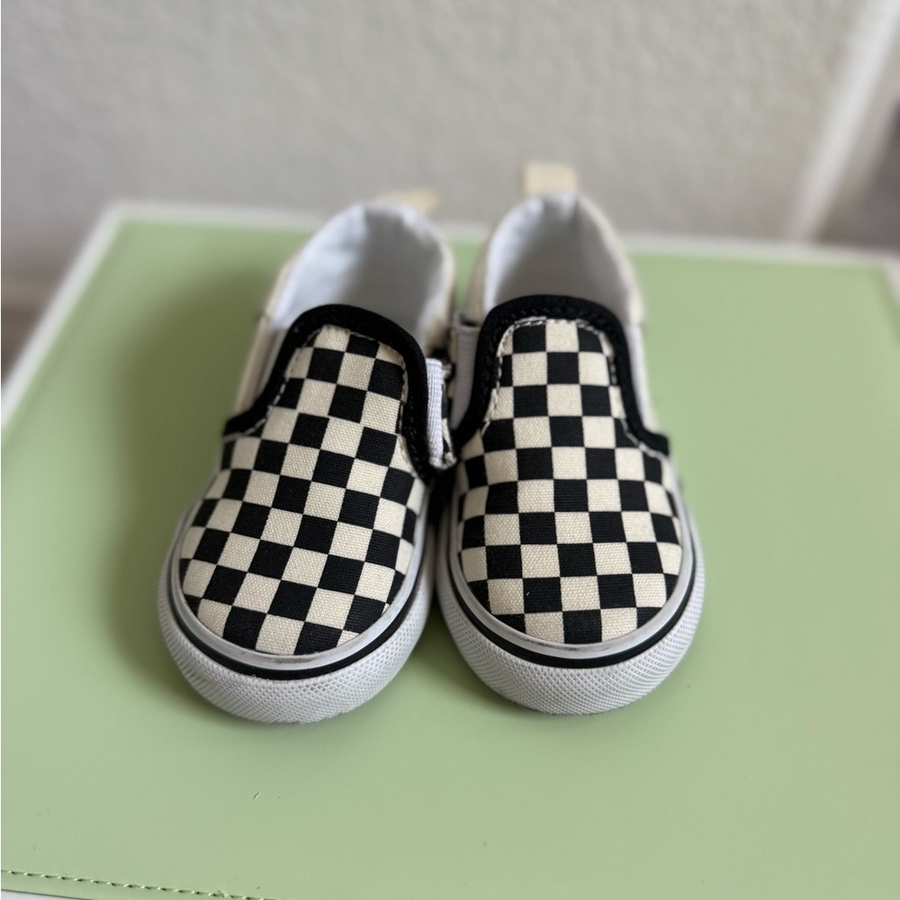 Kids Checkered Vans Slip-On Shoes